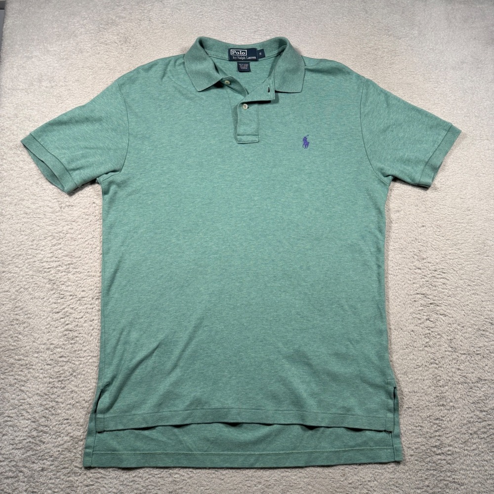 Vintage Polo Ralph Lauren Shirt Men S Green Heathered Purple Pony Cotton Classic